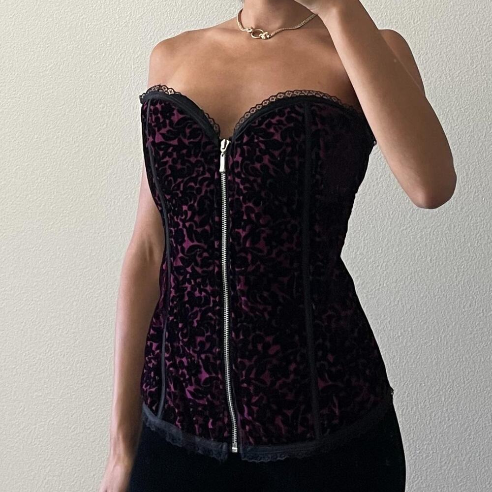 Burgundy and Black Corset